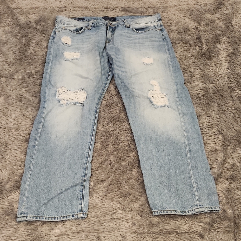 Lucky Brand Light Blue Distressed Boyfriend Jeans